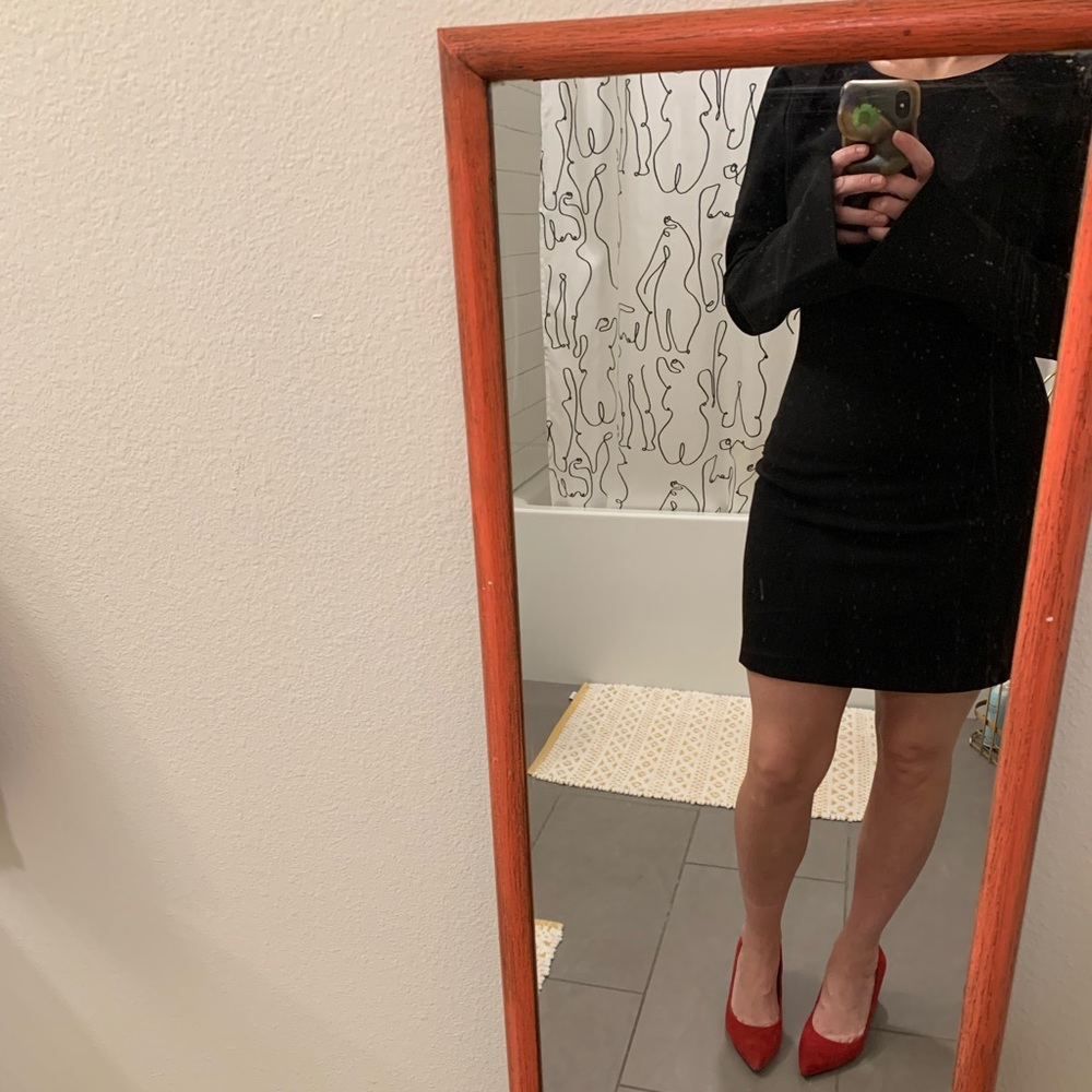 Little Black Dress with Long Sleeves - Picture 4 of 9